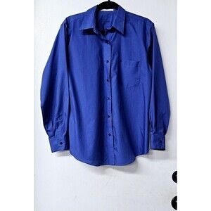 FOXCROFT Wrinkle Free Blue Long Sleeve Women Shirt Work (10)